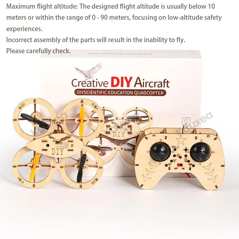 DIY Wooden Drone Kit | RC Quadcopter with Stunt Flip | Beginner-Friendly