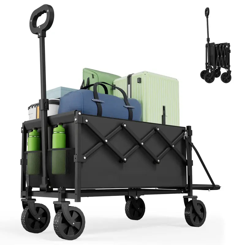 Heavy Duty Collapsible Wagon with Tailgate | 350lbs Capacity Utility Cart