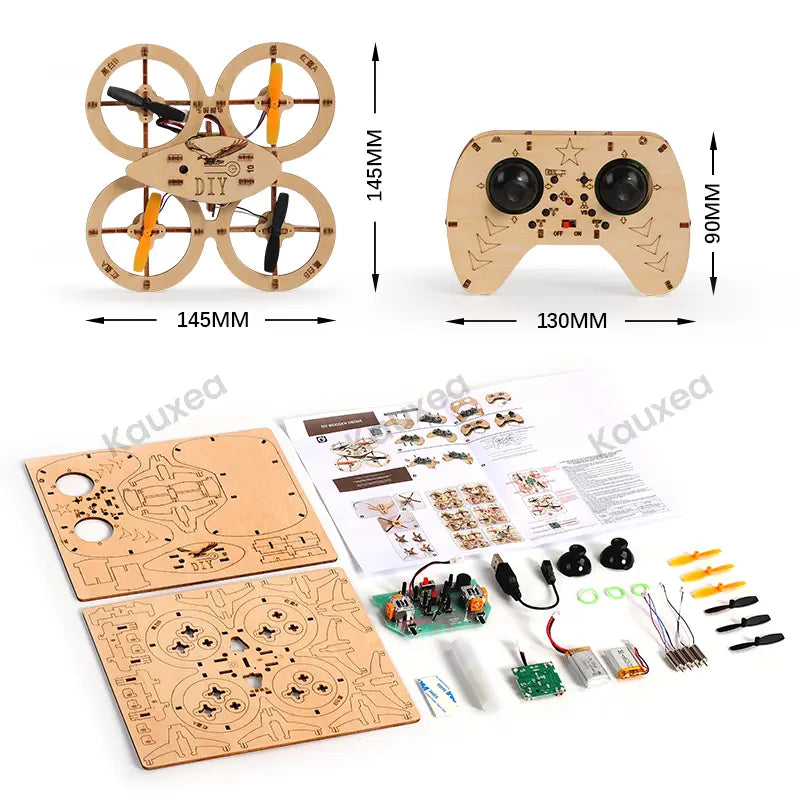 DIY Wooden Drone Kit | RC Quadcopter with Stunt Flip | Beginner-Friendly