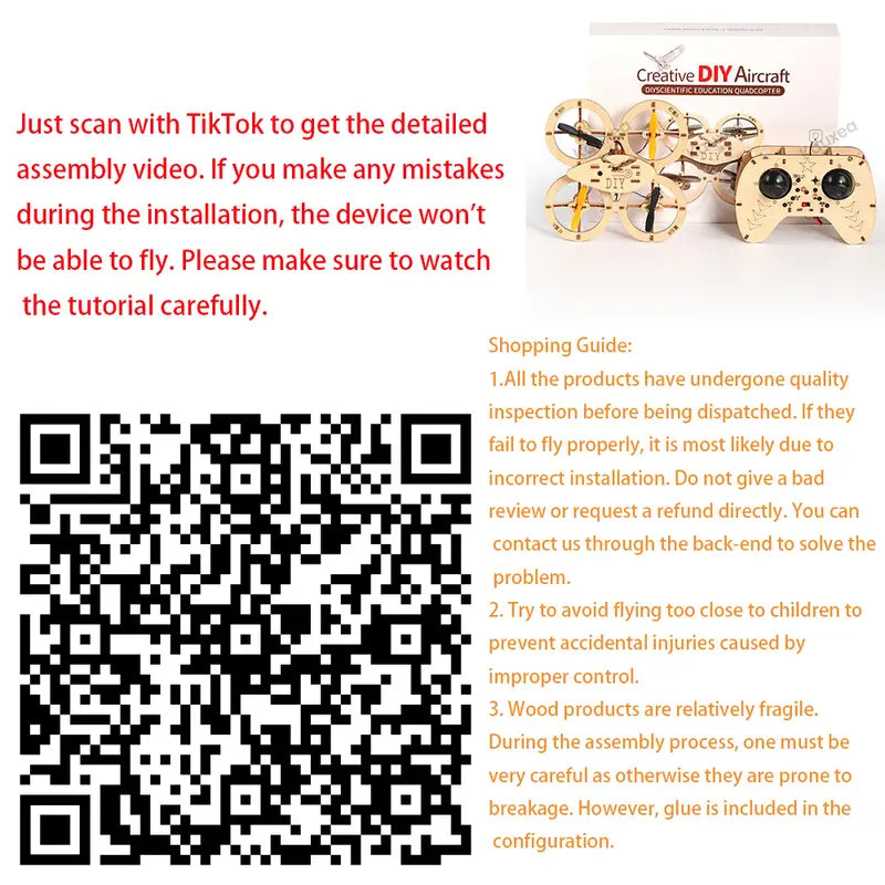 DIY Wooden Drone Kit | RC Quadcopter with Stunt Flip | Beginner-Friendly