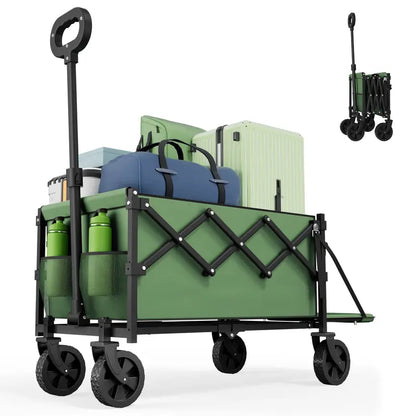 Heavy Duty Collapsible Wagon with Tailgate | 350lbs Capacity Utility Cart