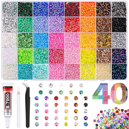 Jelly Rhinestones 30,000pc – 3mm Gems with B7000 Glue & Tweezers